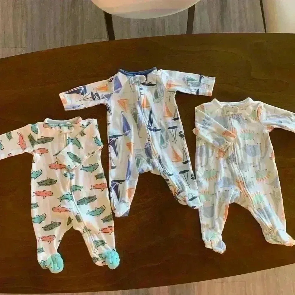 3 MONTHS ~ Carter's Baby Fleece Footed Sleeper Pajamas PJs LOT Of 3
